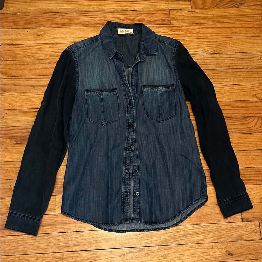 Anthropologie Bella Dahl Blue Button Down Denim Shirt